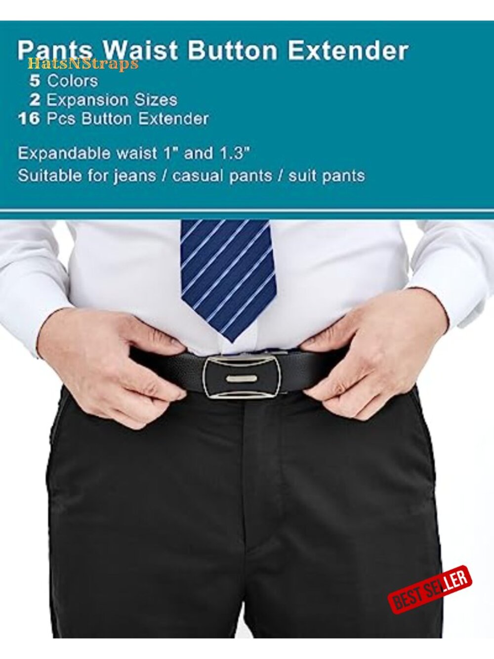 16Pcs Waist Button Extenders for Jeans Pants No Sew 2 Sizes - Picture 4 of 6